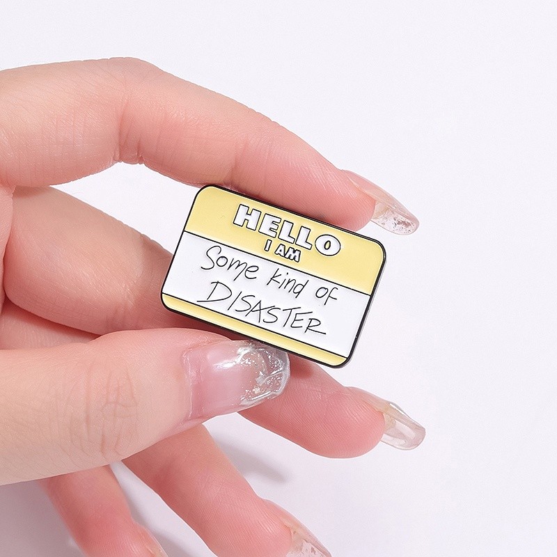 50 Styles Creative English Text Dialog Box Enamel Brooch Rainbow Dialog ...