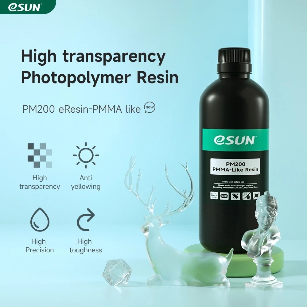 eSUN Resin Para sa 3D Printer UV Malinis na PMMA-Like Resin High ...