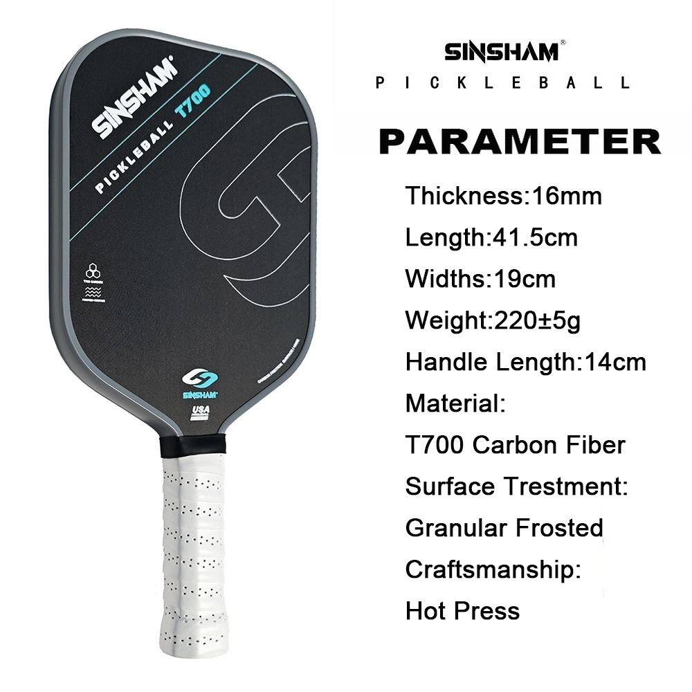 SINSHAM 16MM T700 Carbon Fiber Pickleball Paddle Professional Hot ...