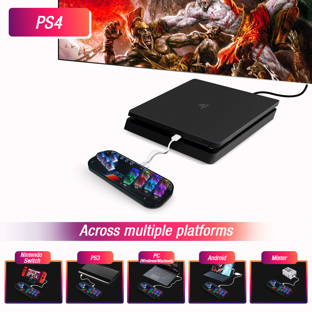 Mini HitBox Controller SOCD Arcade Stick Keyboard RGB Cherry Switch For