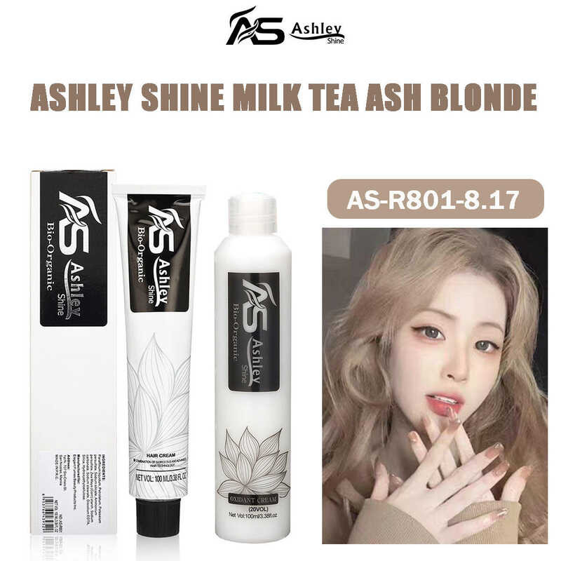 Ashley Shine Hair color with oxidizer Milk Tea Ash Blonde ASR8018.17