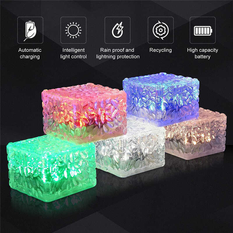 Garden 4 Lights Outdoor Paver Square Brick Ice Cube Sunlight Patio