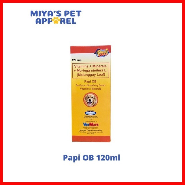 ♂ Papi OB Syrup 120ml (Pre & Postnatal Pet Supplement) New packaging