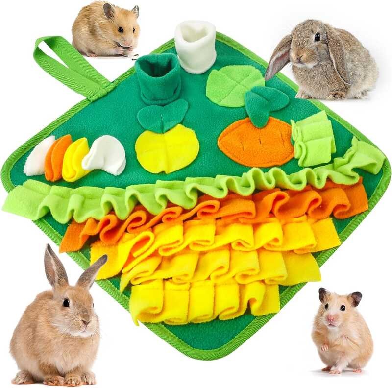JINREY Rabbit Foraging Mat, Pet Polar Fleece Interactive Feeding Sniff ...
