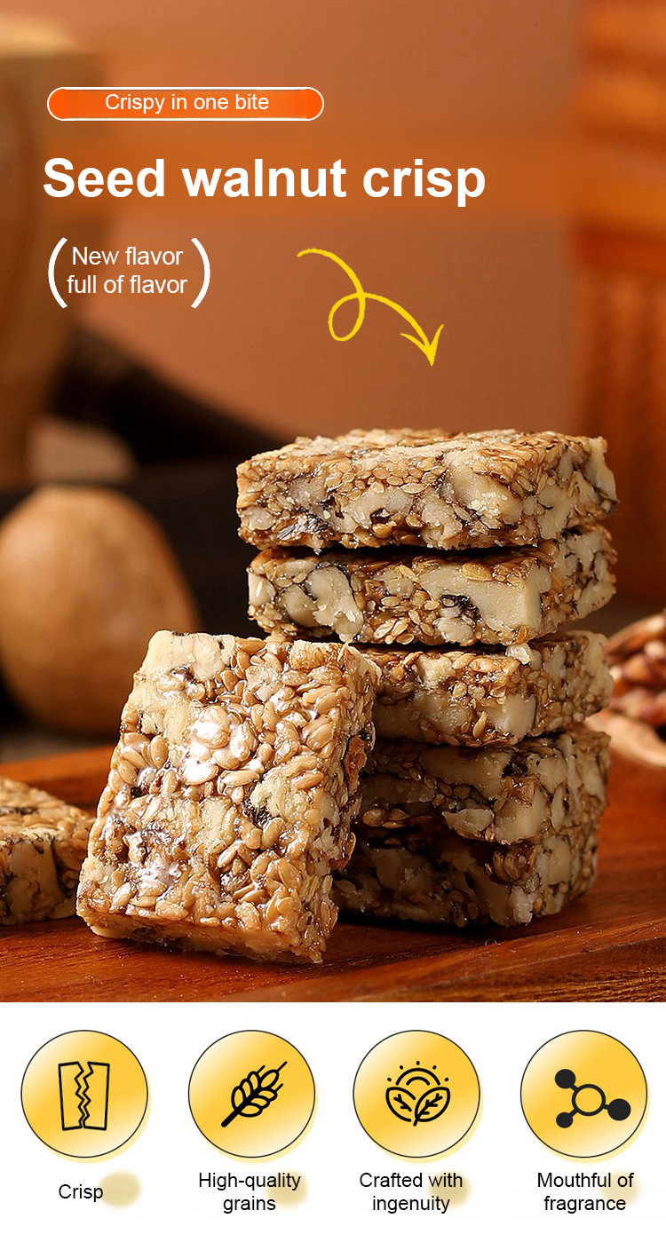 0 Sucrose High Fiber Flax Seed Walnut Crisps Crunchy, Organic ...