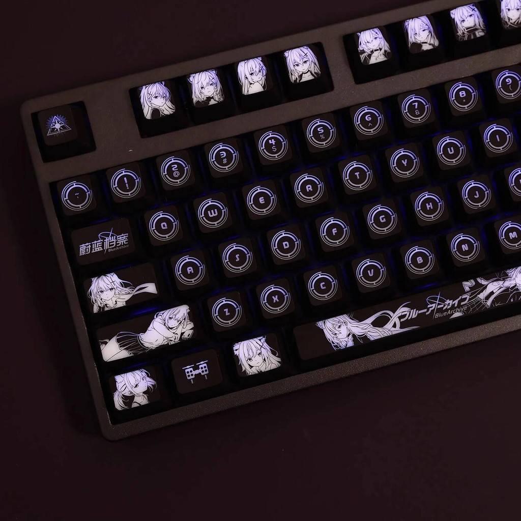 Set 1 Blue Archive Sunaōkami Shiroko Backlit Keycaps For Logitech G610 ...