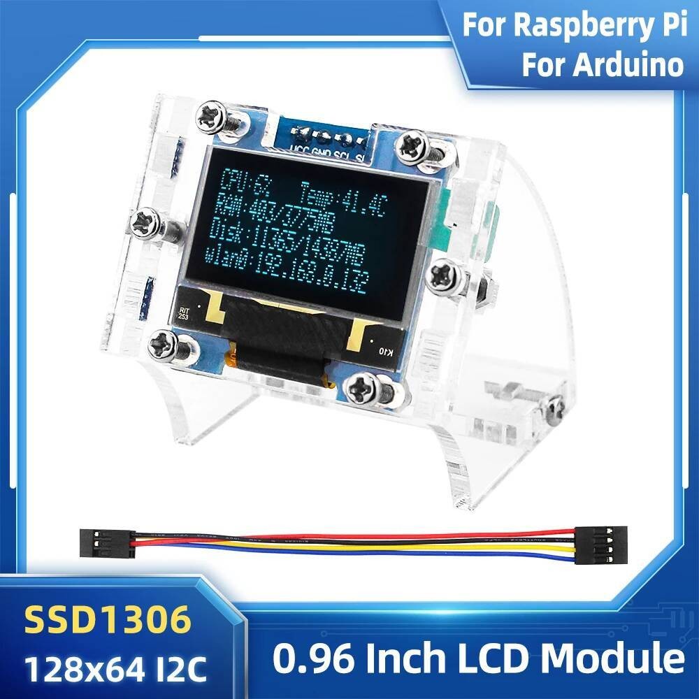 0.96 Inch OLED SSD1306 I2C IIC SPI Serial 128X64 LCD 4 Pin Font Display ...