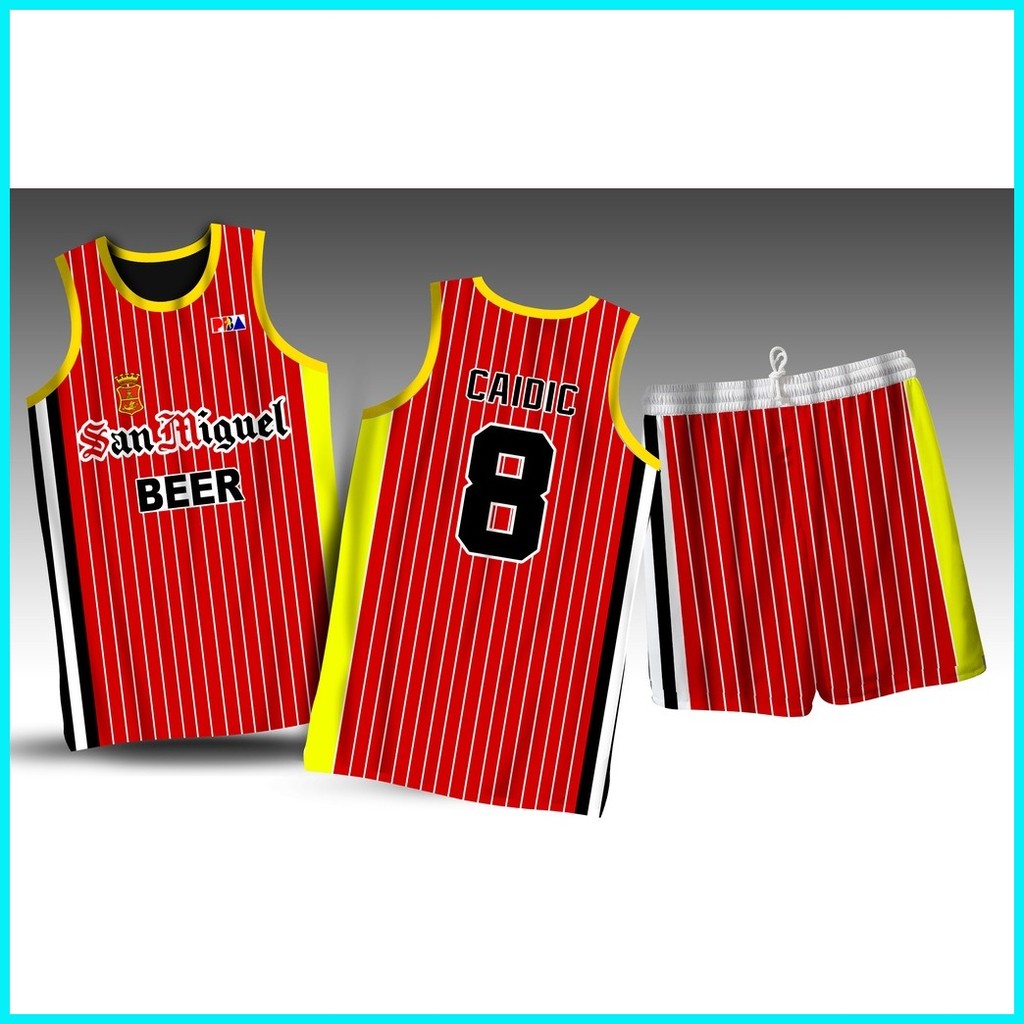 PBA RETRO JERSEY | SAN MIGUEL BEER STRIPES ALLAN CAIDIC #8 STROTHERS 42 ...