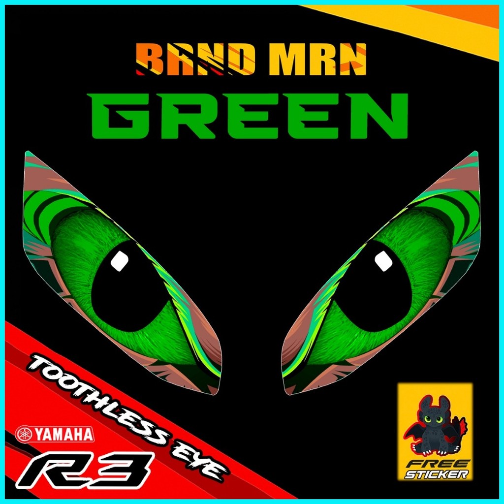YAMAHA R3 V2 TOOTHLESS EYE DECAL STICKER TINT PROTECTOR | Shopee ...