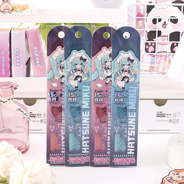1pcs Guangbo × Hatsune Miku Co Branded Series 15cm Ruler Anime Cartoon ...
