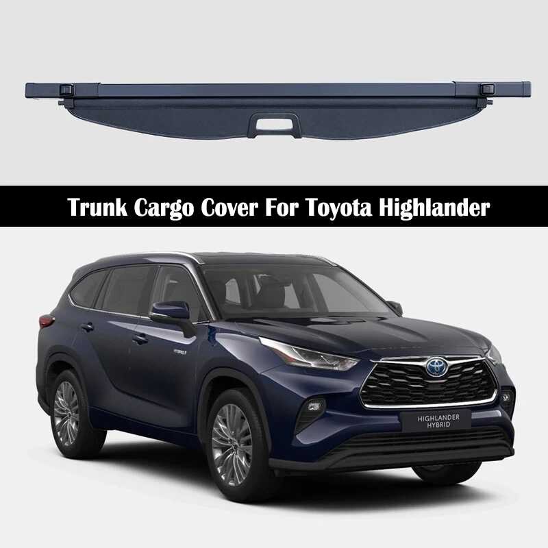 Rear Trunk Cargo Cover For Toyota Highlander 2021-2024 Shield Shade ...