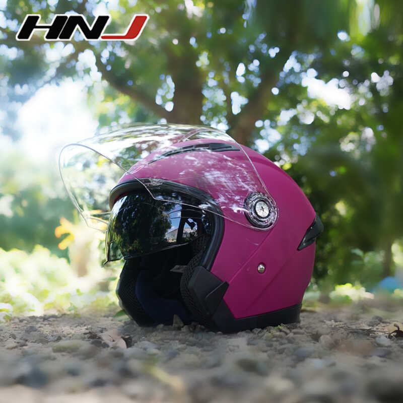 HNJ 829 Half Face Helmet For Motorcycle Dual Visor Women Original ...