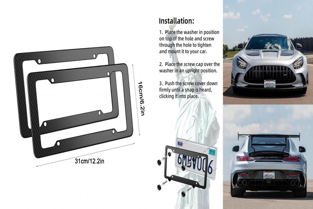[Ma] Weatherresistant License Plate Frame Protective License Plate
