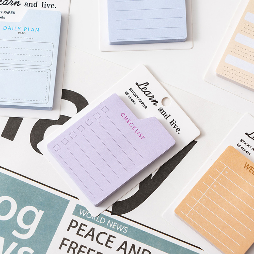 60 Sheets Multifunctional Sticky Notes Notepad Memo To Do List Planner ...