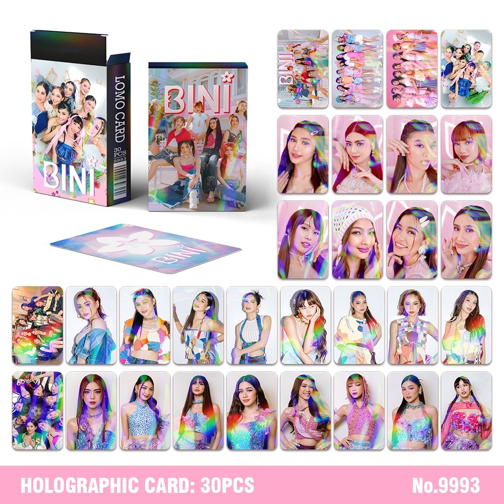 30-124PCS Holographic BINI Postcards Kpop Lomo Card Laser Photocards ...