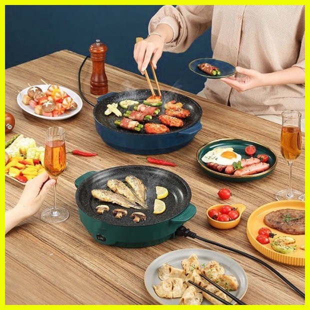 Electric pan NonStick multifunction pan 22cm BBQ party Korean Pan Fried