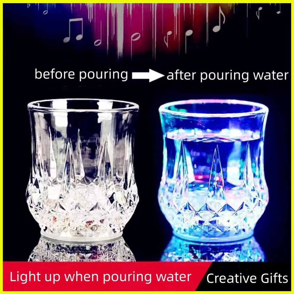∏ LED Flashing Color Change Water Activated Light up Beer Whisky Drink ...