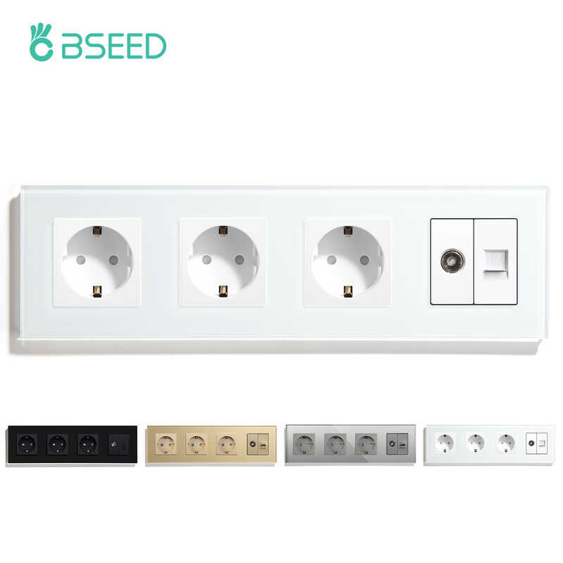 Bseed EU Russia Standard Triple Wall Plug TV Computer With