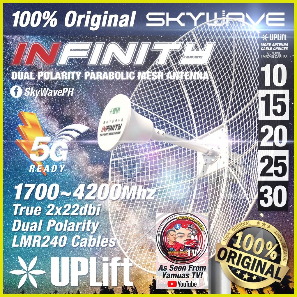 § UPLift SkyWave Infinity Hyperbolic Antenna V1 V2 5GReady 44dbi Wifi
