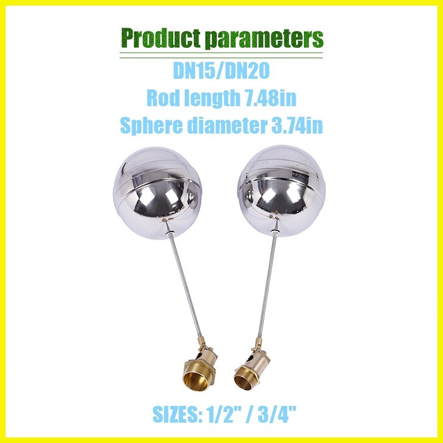 Brass Automatic Floating Ball Valve 1/2"/ 3/4" Size Float Valve For