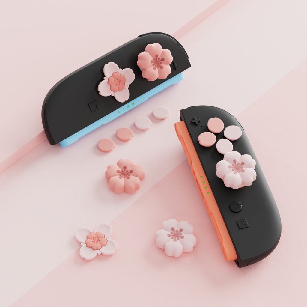 Silicone Cross D-Pad Button Caps Set Cute Joystick Cover ABXY Key ...