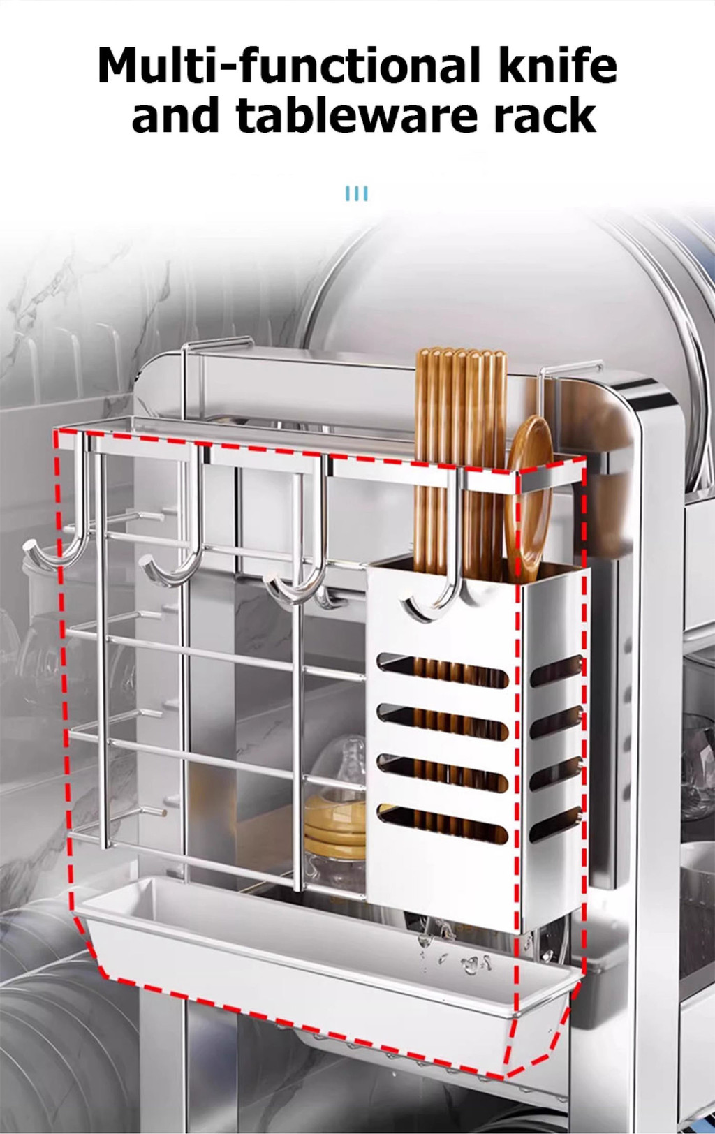 XTEN Stainless Steel Heavy Duty Dish Rack with Drain Tray Kitchen Plate ...