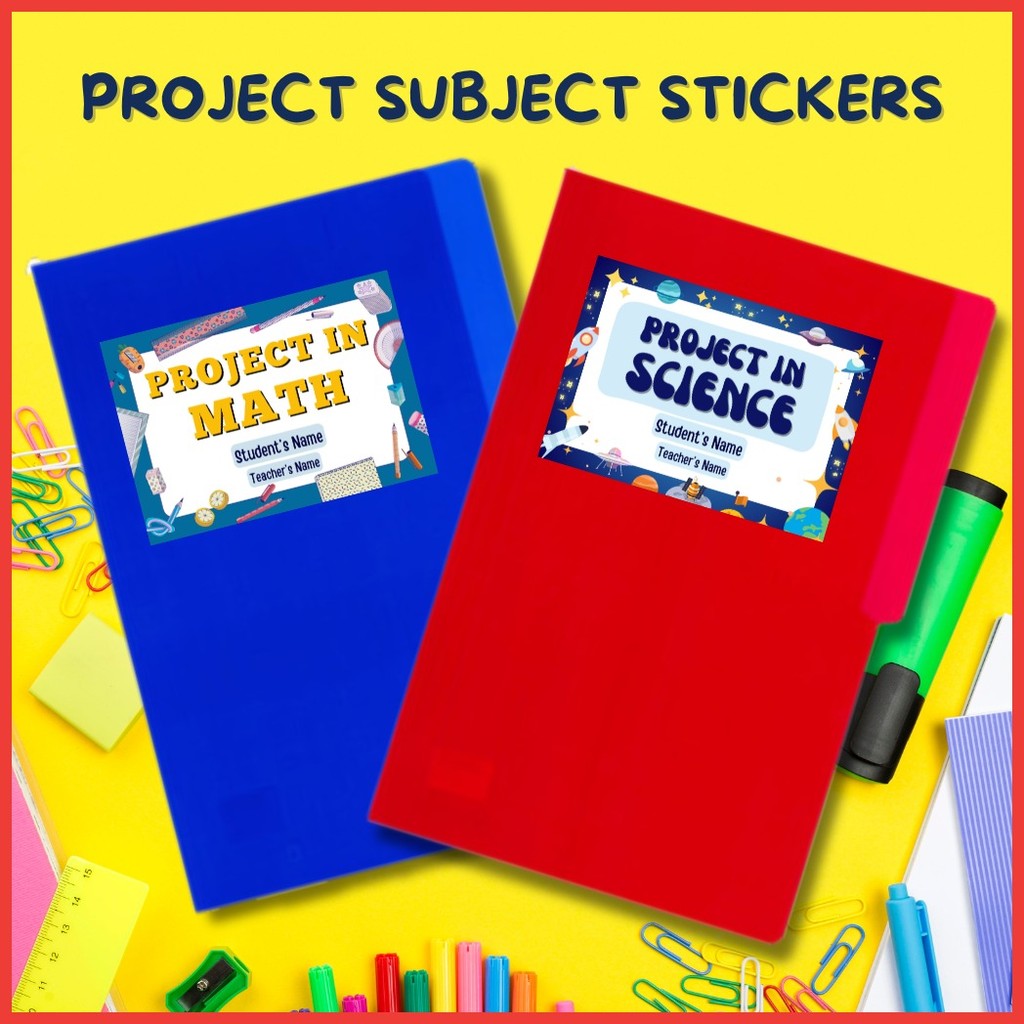 Project in Subjects Stickers Customized for Folders School Projects ...