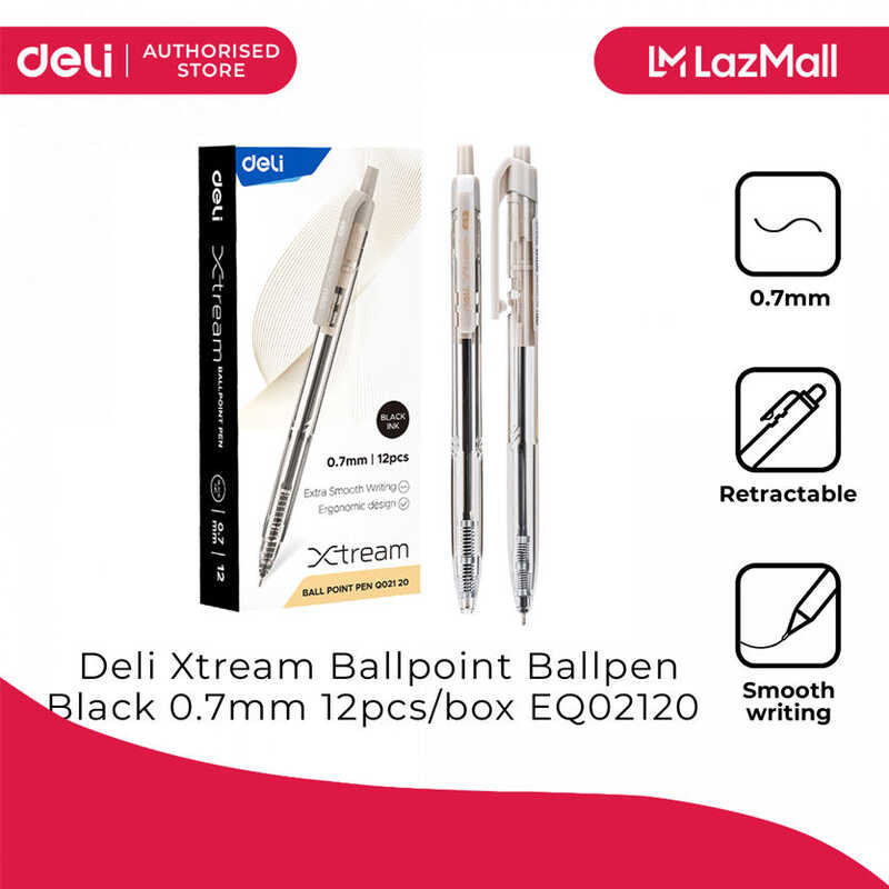 Deli EQ02120 Xtream Ballpoint Ballpen Black 0.7mm 12PCS/box 6月-x547 ...