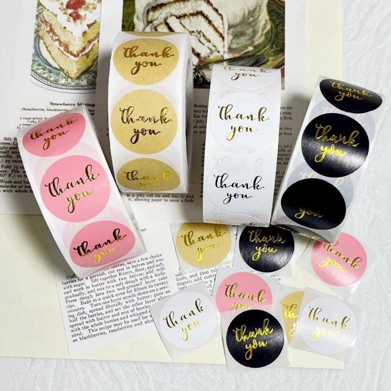 500pcs Round Thank You Stickers Gift Scrapbook Stationery Label Sealing ...