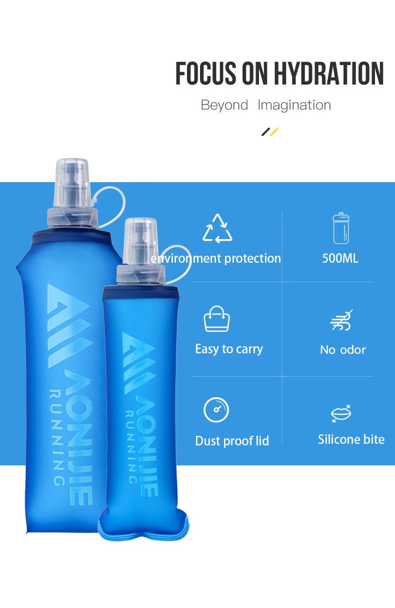 AONIJIE SD31 250ml 500ml Soft Flask Foldable FBA-Free TPU Water Bottles ...