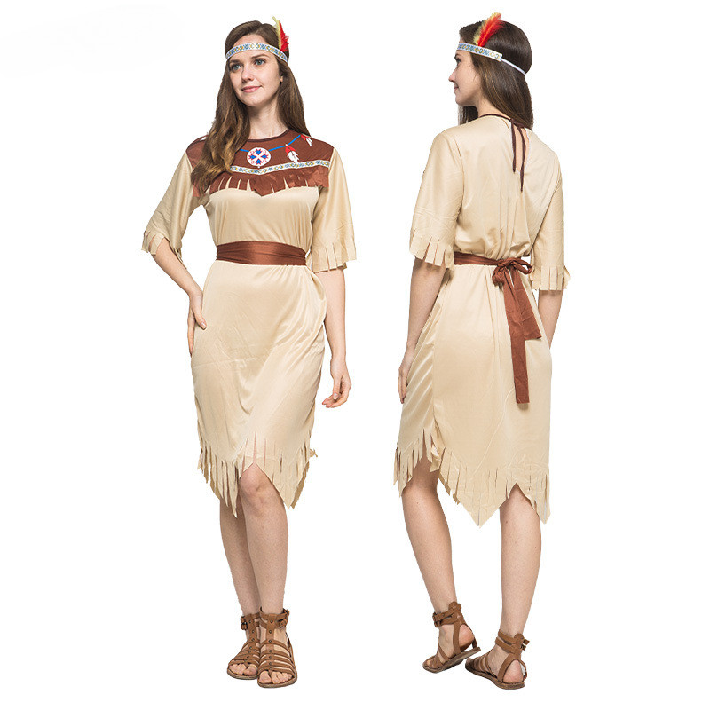 ZST Adult Female African Original Indian Savage Costume Wild Man ...