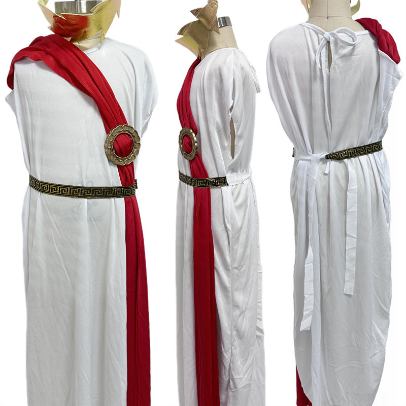2Colors Greek God Zeus Cosplay Costume For Kids Boy Red Blue White Cape ...
