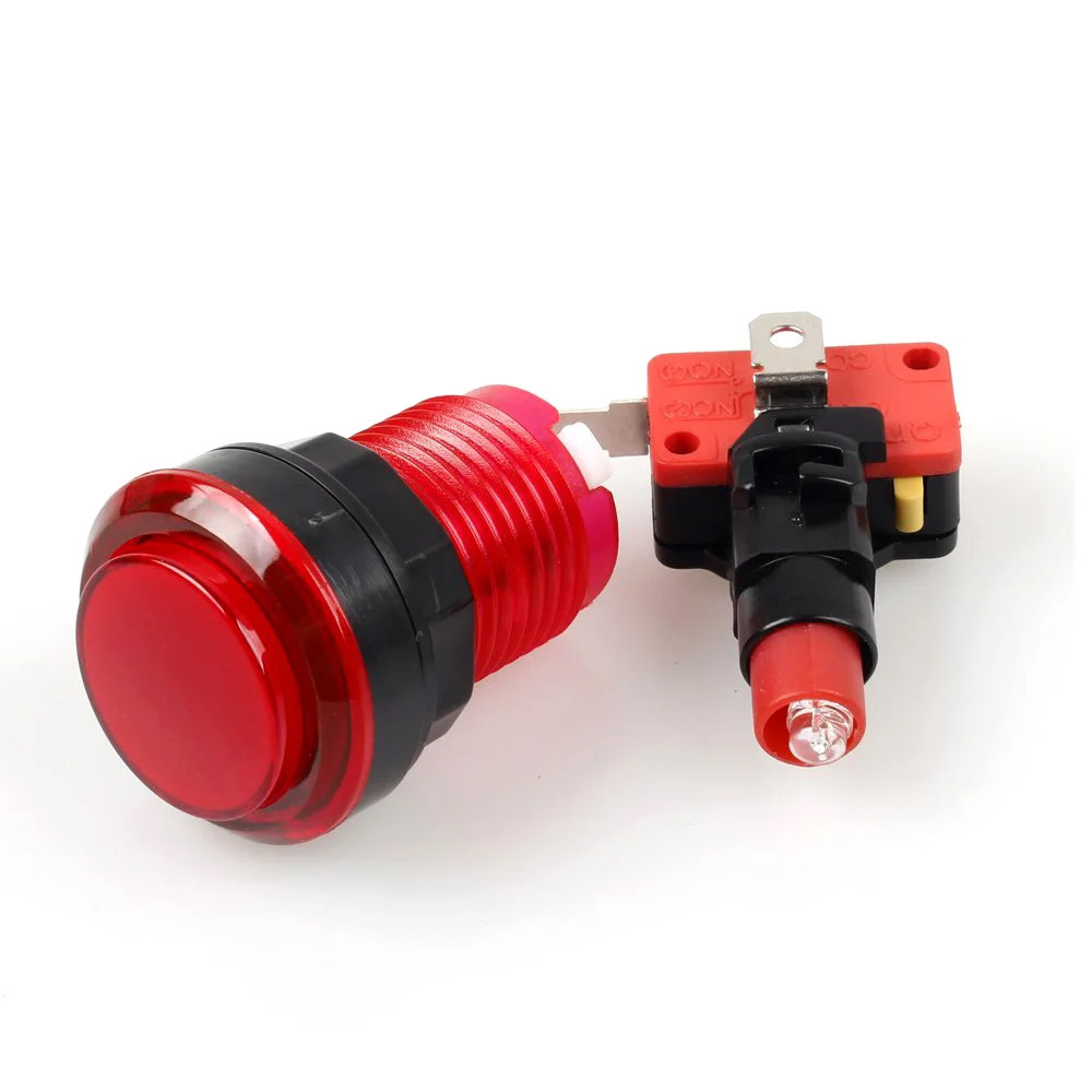 2PCS Full Transparent push Button LED Lamp Microswitch for Arcade ...