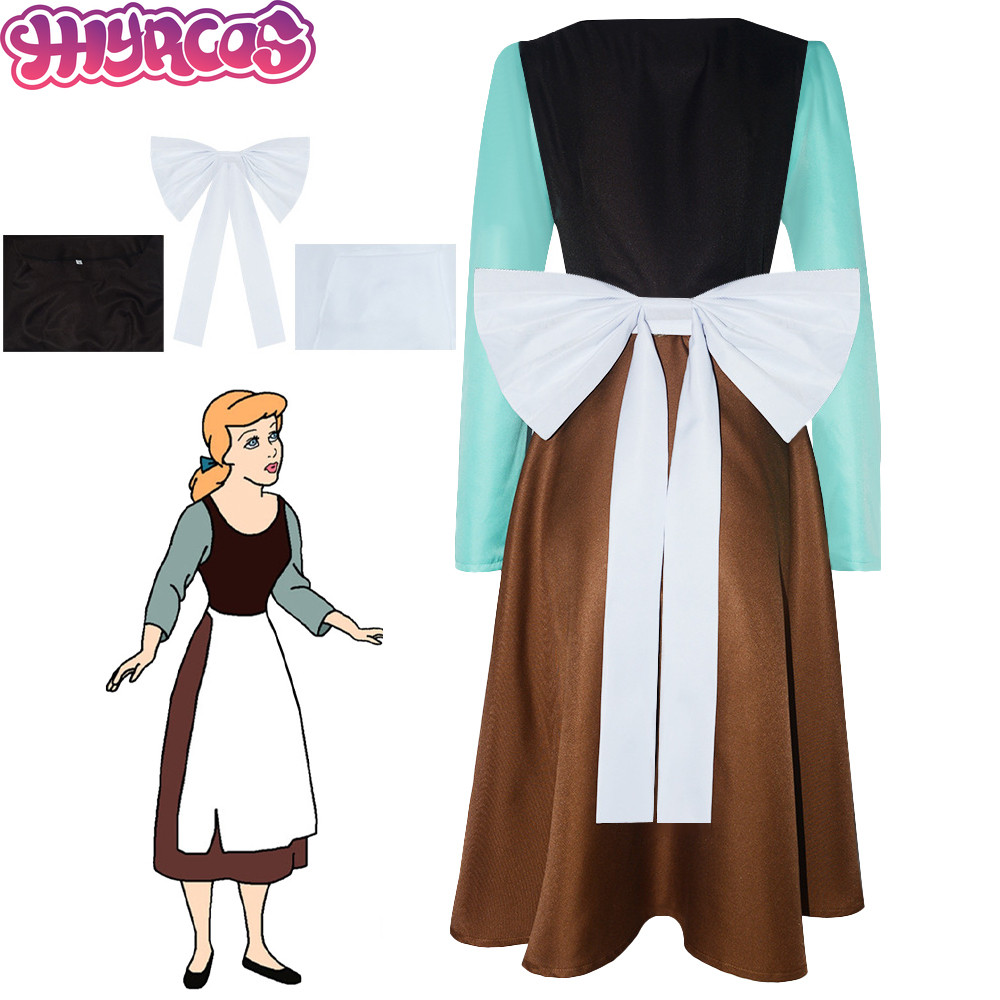 § Anime Cinderella Cosplay Costume Princess Maid Cos Dresses Uniform