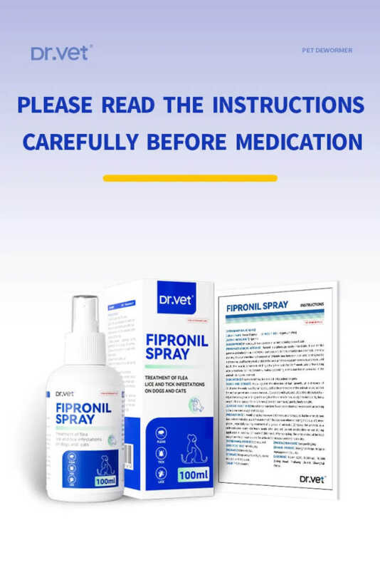 Image showcasing DR VET Fipronil Spray Treatment Of Flea Lice Tick Infestations On Dogs ...