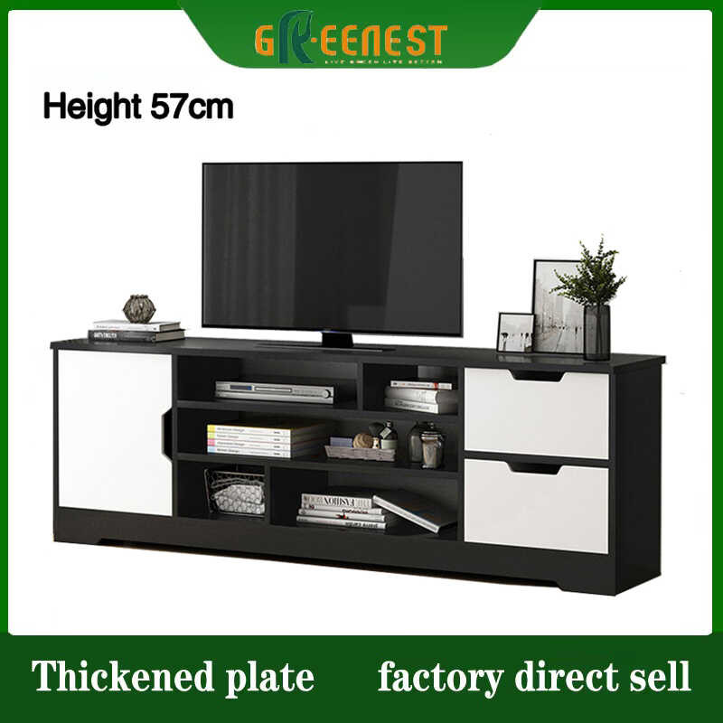TV Cabinet Tv Rack Wooden Table Nordic Light Luxury On Background Wall ...