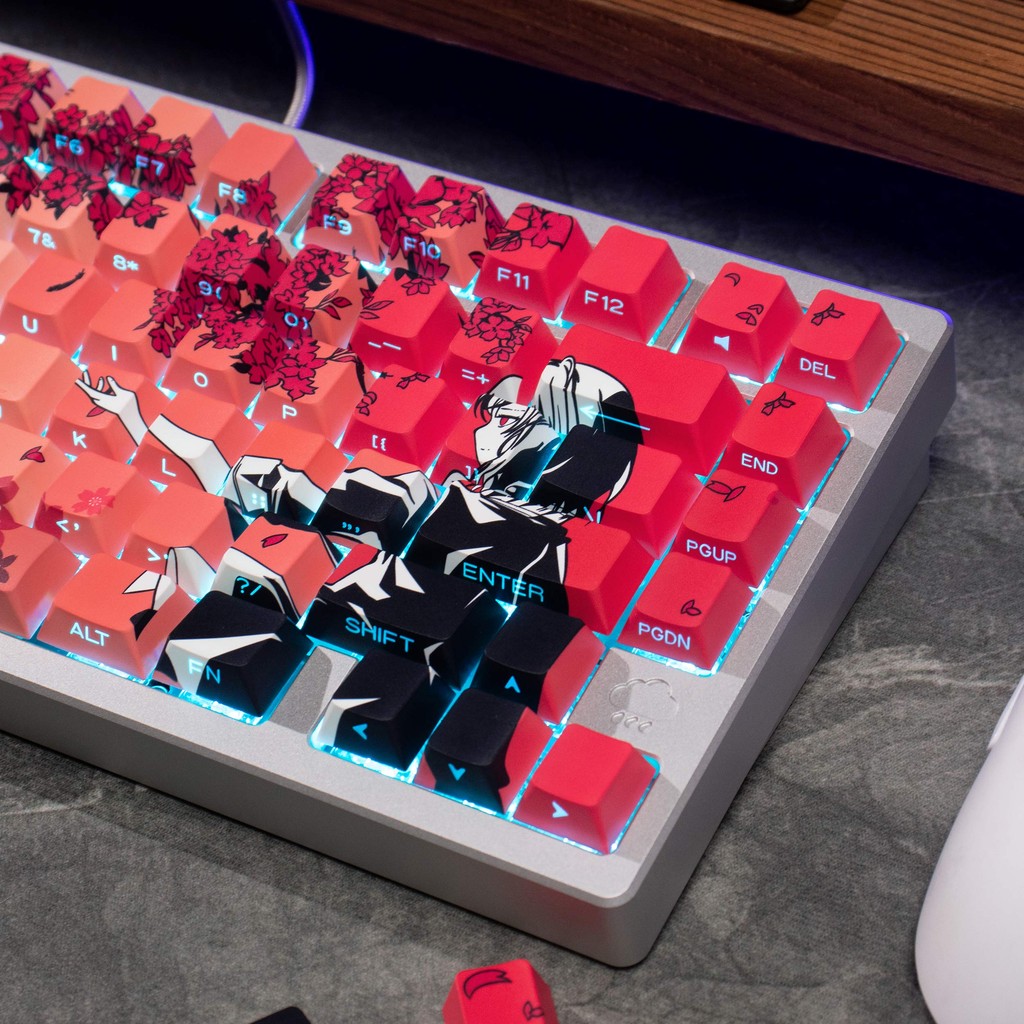 Raven Sakura Keycaps SIde Print Light through Cherry profile PBT ...