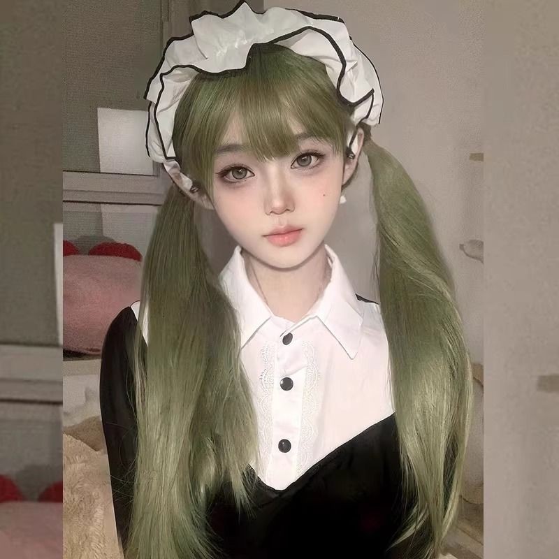 Popxstar Wig for Women Lace Front Gray Purple Long Straight Hair Lolita Fashion Simulation Natural Headband Synthetic Wigs for Daily Use