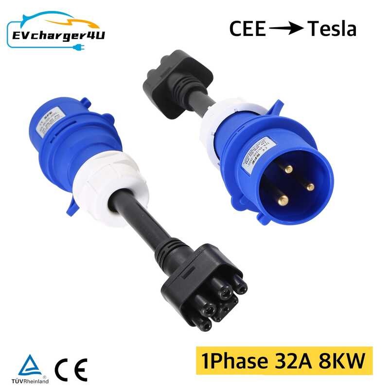 Evcharger4u Tesla Gen 2 NEMA Adapters 100250V 1450 EEC 32A Mobile