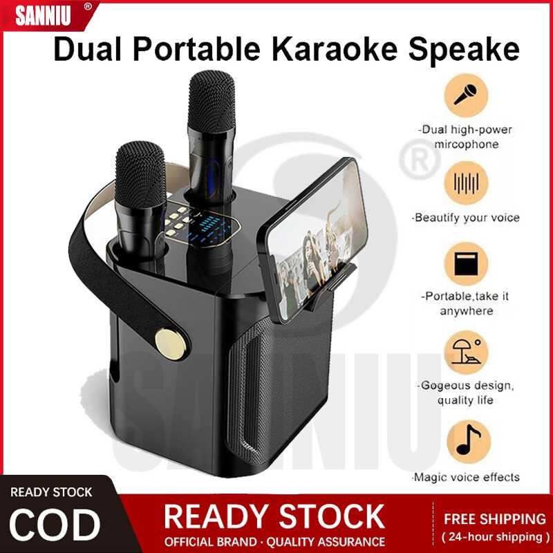 Portable 3D Stereo Wireless Bluetooth Dual Speaker Karaoke With ...