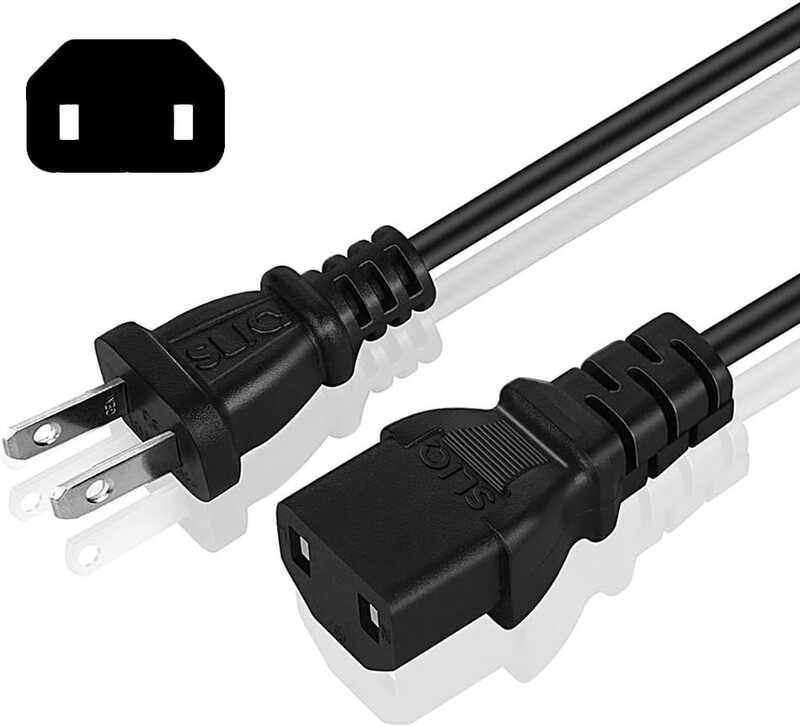 Gaming [UL Sliq Listed] 2 Prong AC Power Cable Cord for One Original