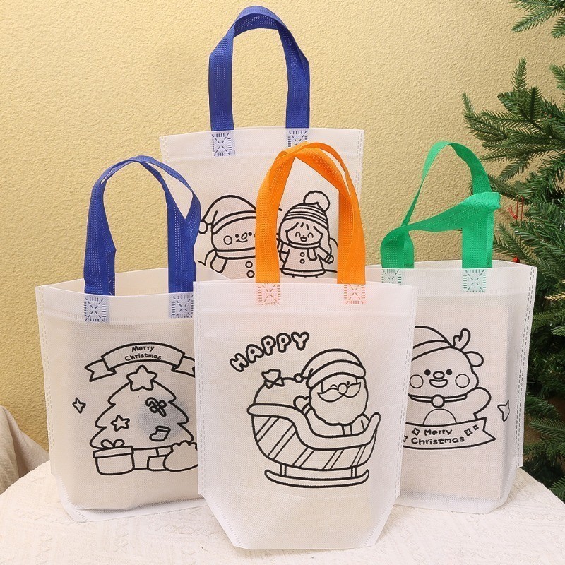 [ Featured ] Christmas Graffiti Tote Bag Children's Present Storage