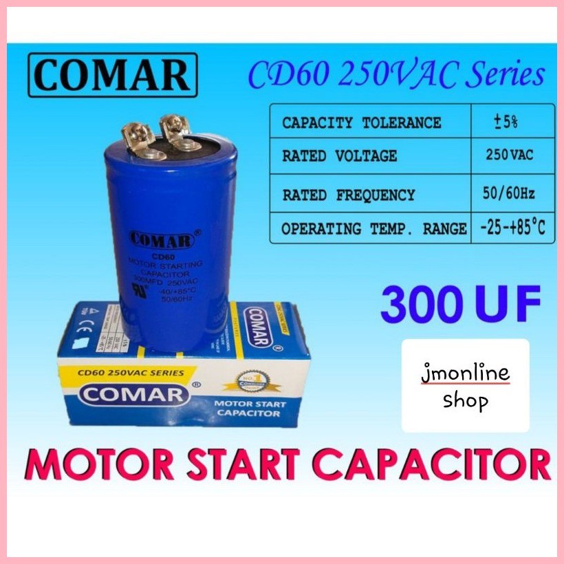 Condensatore Di Avviamento CD60 200-300uF 240VAC Per Motori Elettrici