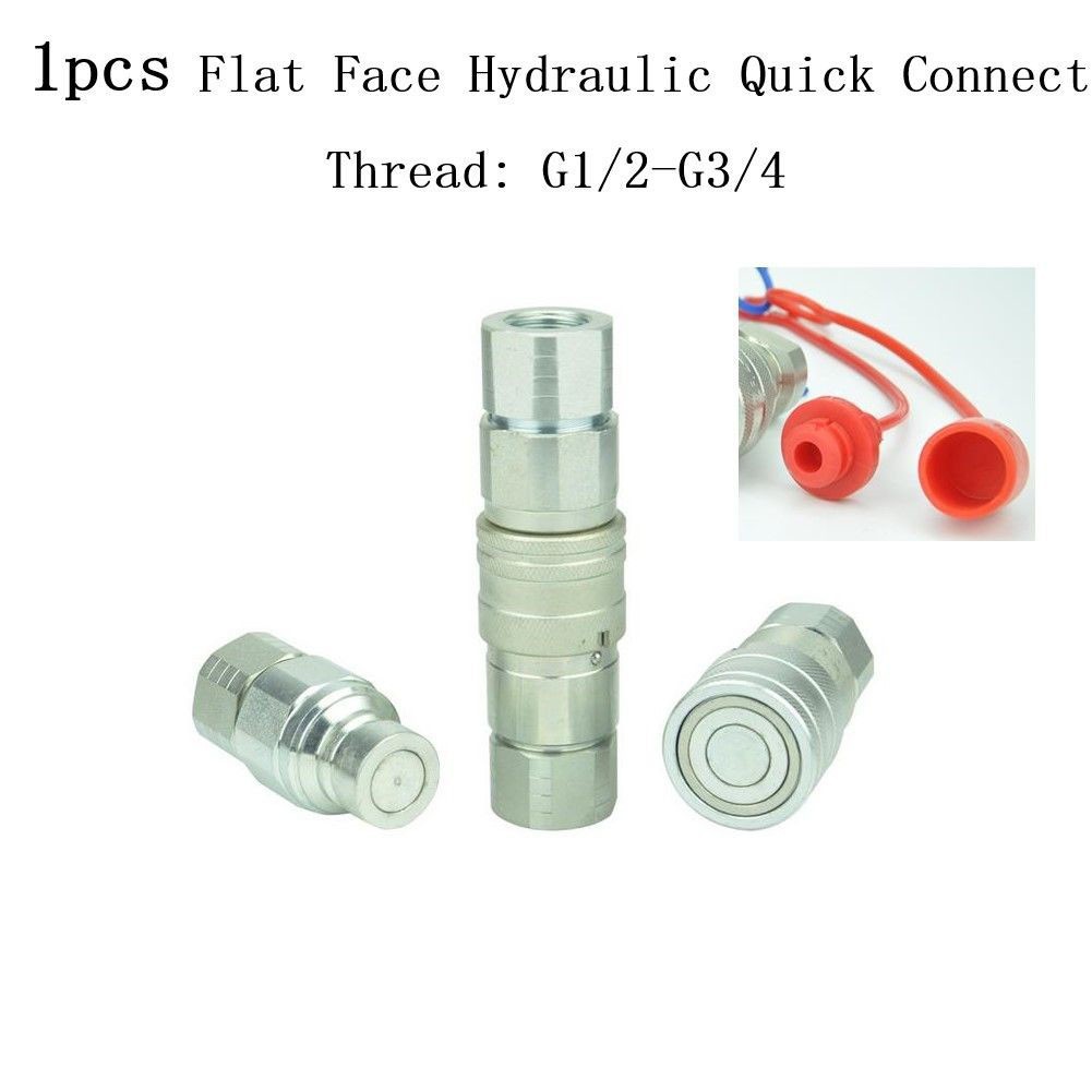 【OURLOVE】G1/2 Flat Face Hydraulic Quick Connect Coupler Coupling Set