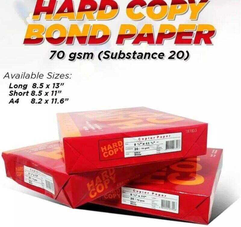 Hard Copy Short Long & A4 Size Bond Paper Per Ream 500 Sheets A4d ...