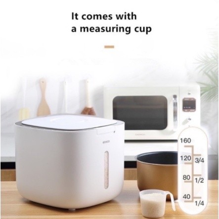 (13H)ECOCO 10Kg Rice Dispenser Rice Storage Container Rice Bucket Food ...