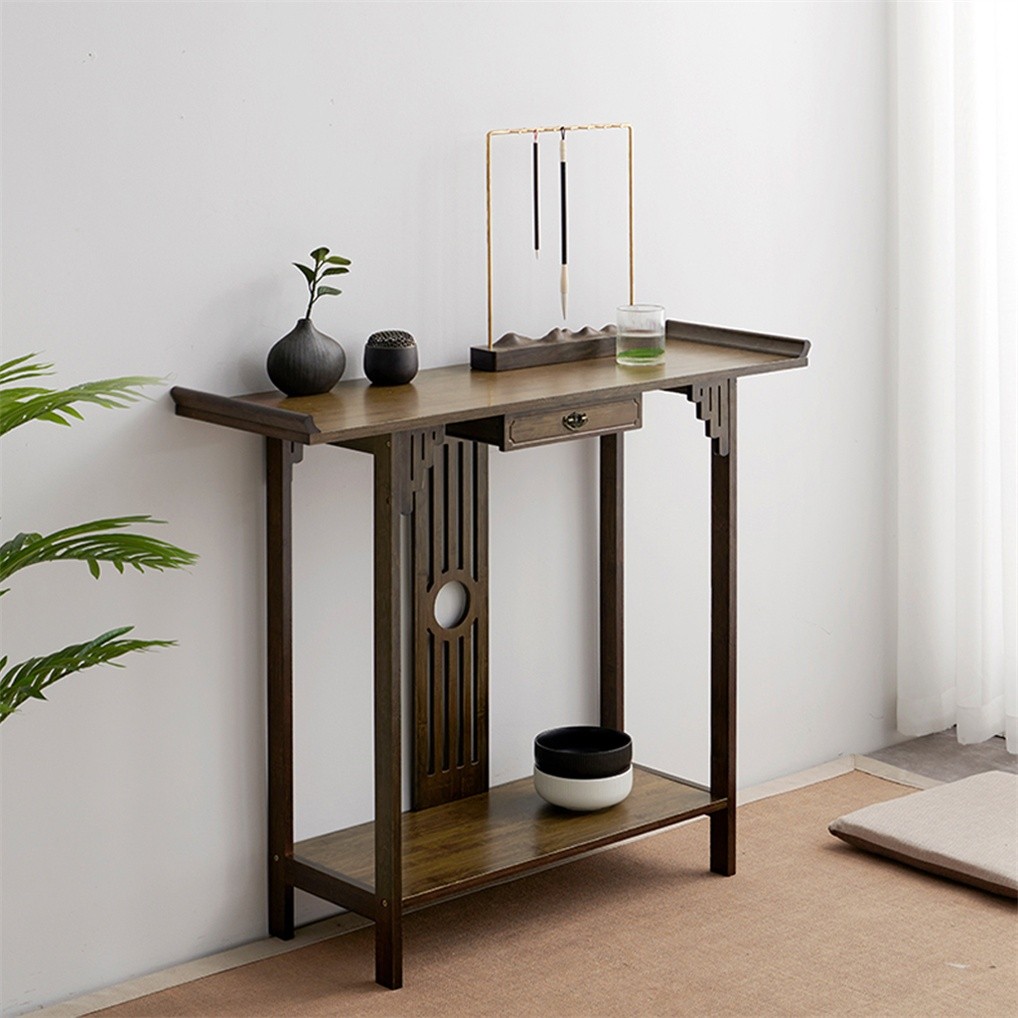 Classic Console Table with Drawer Bottom Shelf Entryway Foyer Table ...