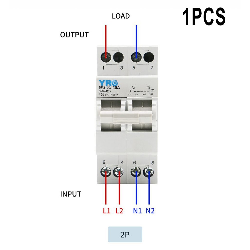 [COD] 1PCS 2P 40A/63A MTS Dual Power Manual Transfer Switch Interlock ...