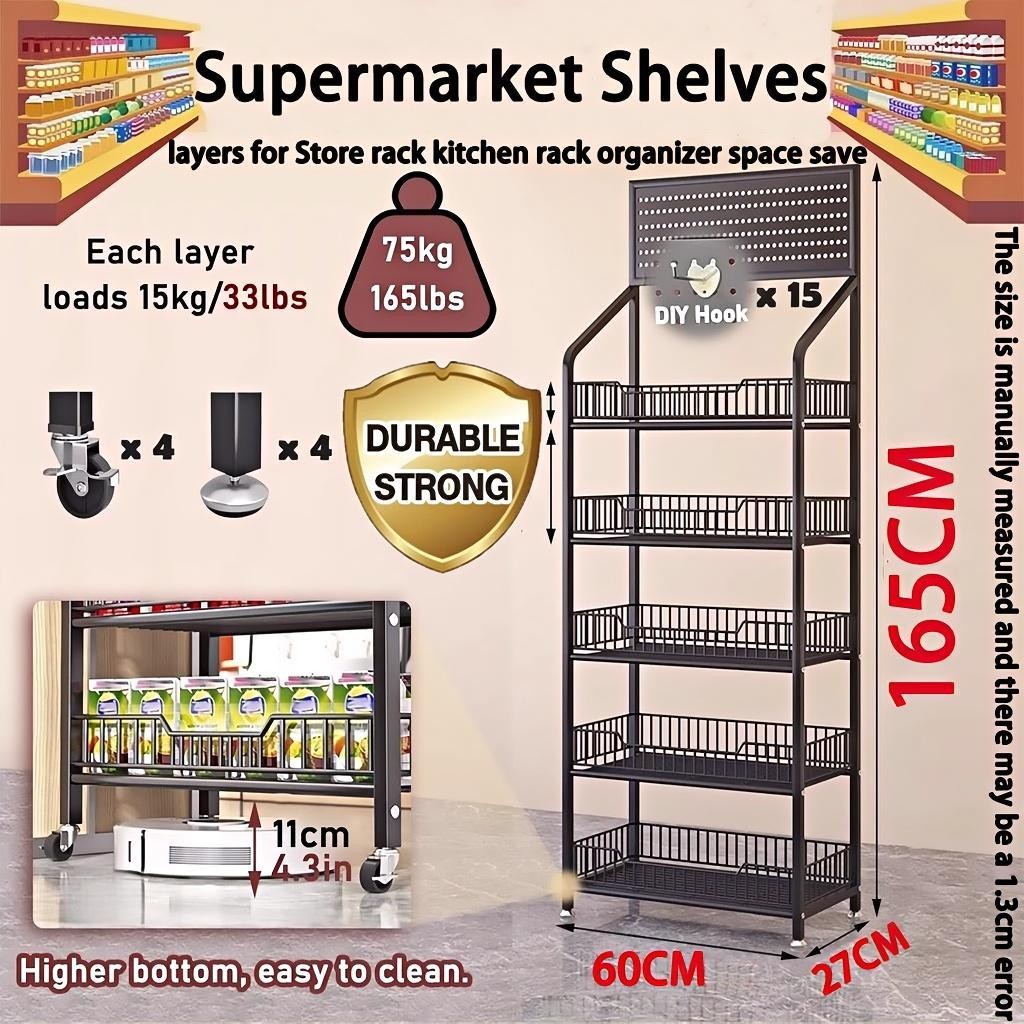 Supermarket Shelves display grocery rack 5 layers for Store rack ...