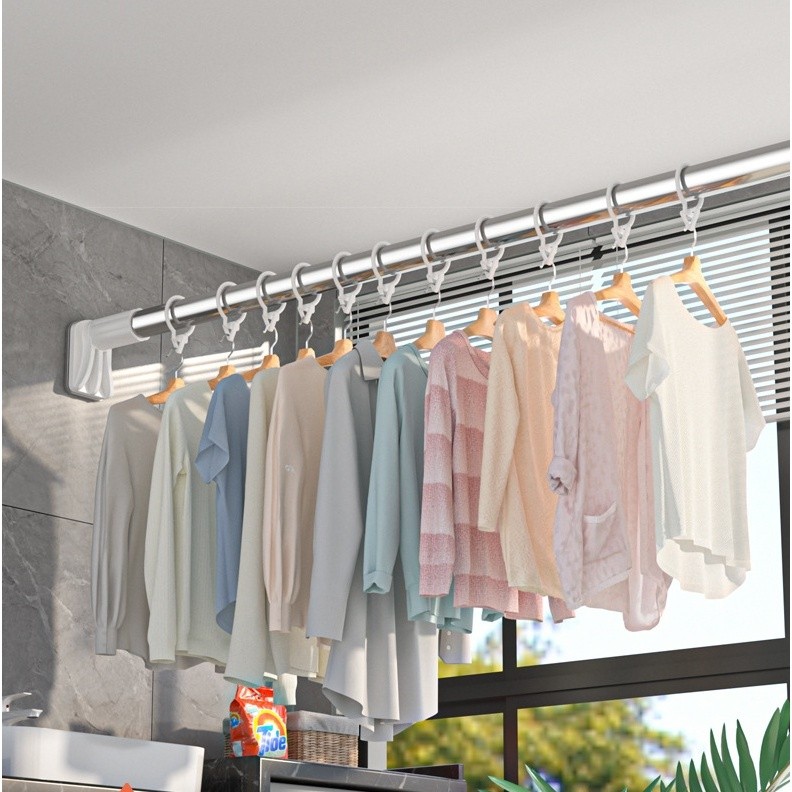 Curtain Rod Adjustable Extendable Rod Set Stainless Steel Tension Rod ...